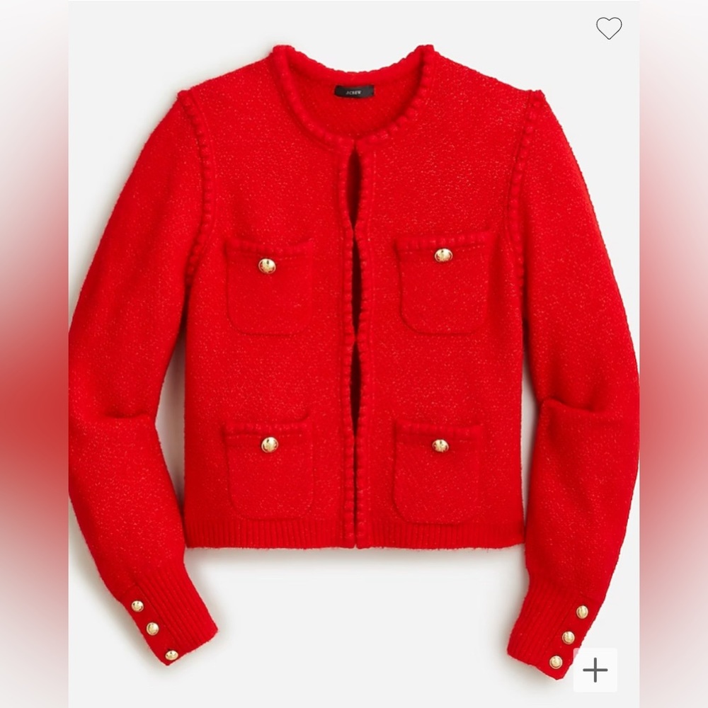 New J.Crew Odette Alpaca Merino Wool Button Up Cardigan Sweater Ladies Jacket